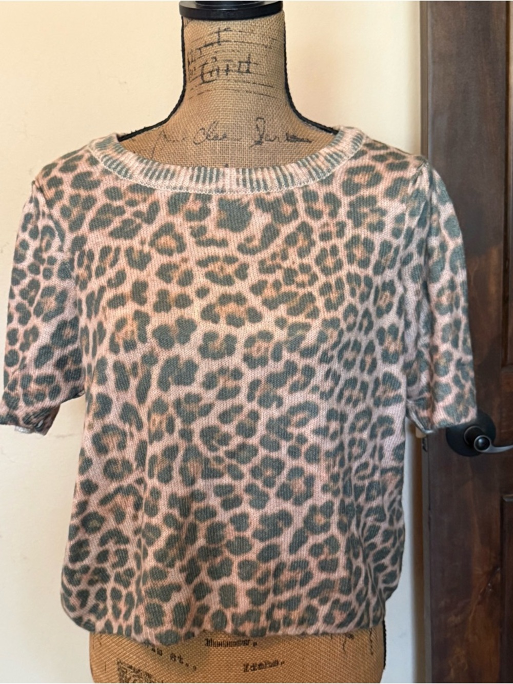 Anthropologie cropped leopard print sweater-new with tag!